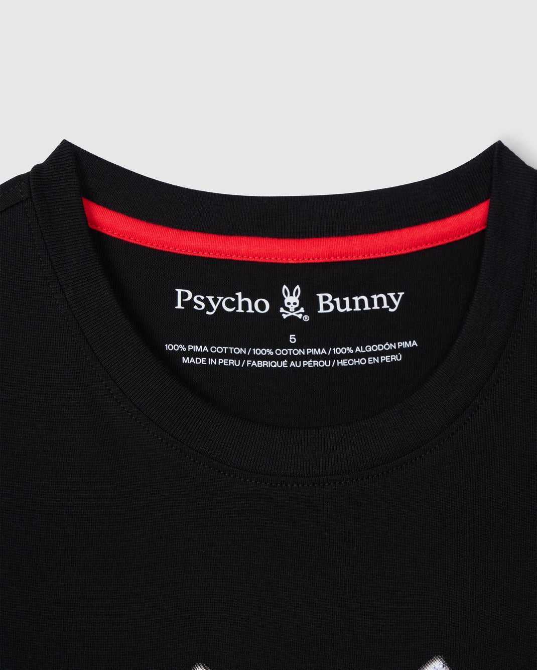 Tees Psycho Bunny Sheldon Graphic Tee Noir Homme | IGR-42274569